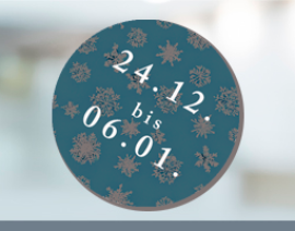 Öffnungszeiten während der Feiertage